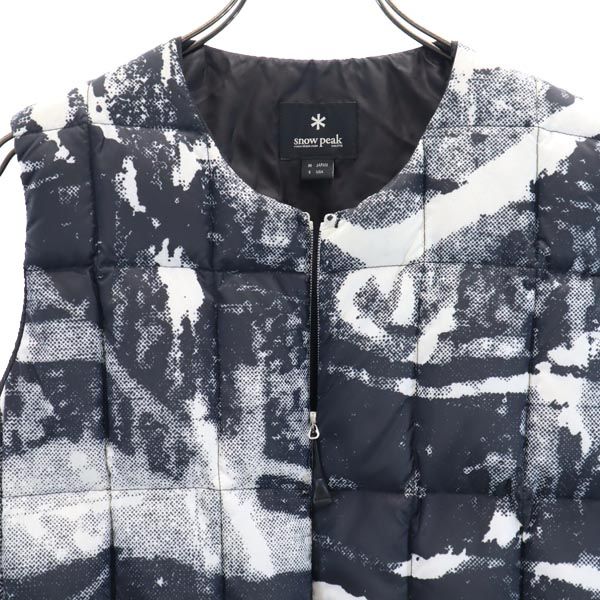 スノーピーク ダウンベスト M 黒×白 snowpeak アウトドア 収納袋付 メンズ