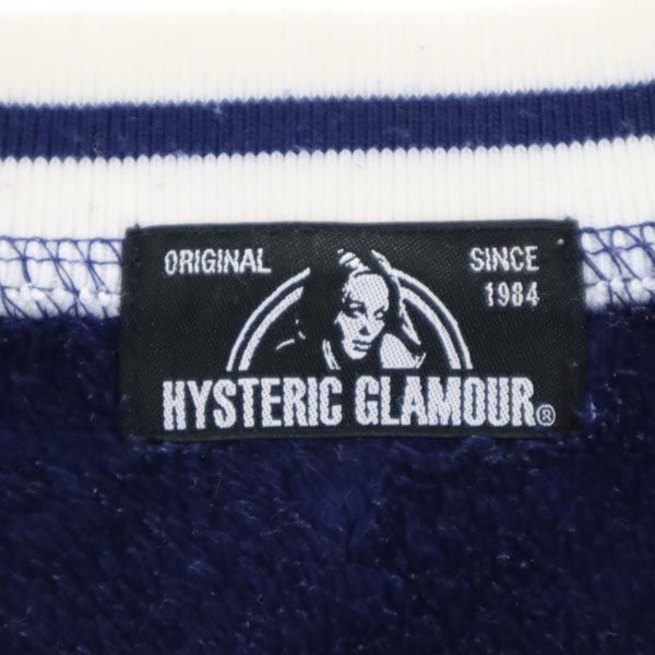 ヒステリックグラマー WHITE WOLVES 長袖 ボア カットソー FREE ネイビー系 HYSTERIC GLAMOUR レディース