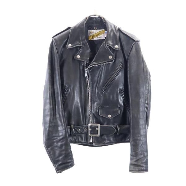 ショット レザー ダブルライダースジャケット 36 ブラック系 schott 裏キルト メンズ