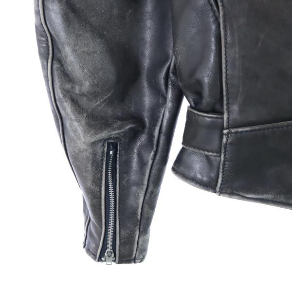 ショット レザー ダブルライダースジャケット 36 ブラック系 schott 裏キルト メンズ