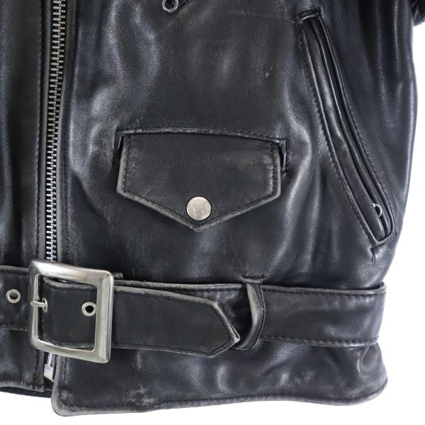 ショット レザー ダブルライダースジャケット 36 ブラック系 schott 裏キルト メンズ