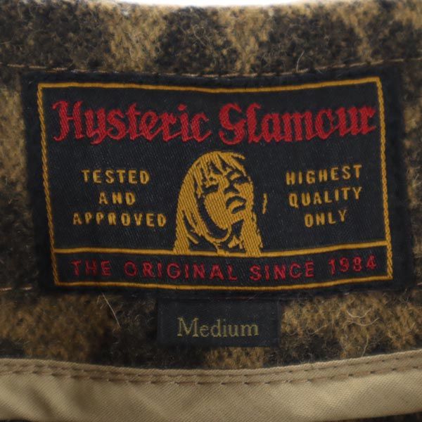 HYSTERIC GLAMOUR ヒステリックグラマー ウールブレンド アニマル柄 ノーカラーコート M 茶系 レディース