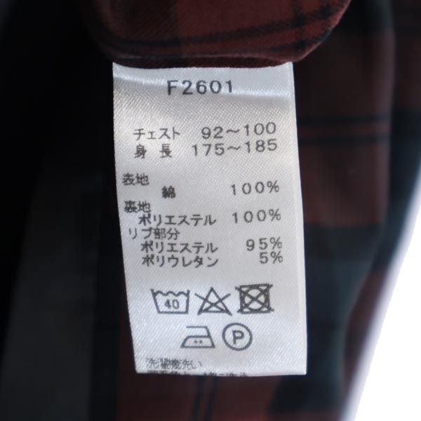 FRED PERRY フレッドペリー チェック フーデッド ジャケット M レッド系 ロゴ刺_ メンズ