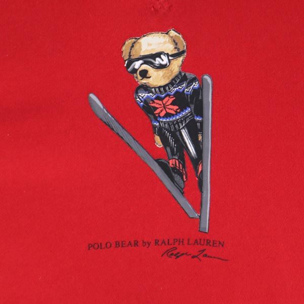 ポロラルフローレン ポロベア 長袖 スウェットパーカー L(14-16) レッド系 POLO RALPH LAUREN 裏起毛 プルオーバー トレーナー キッズ