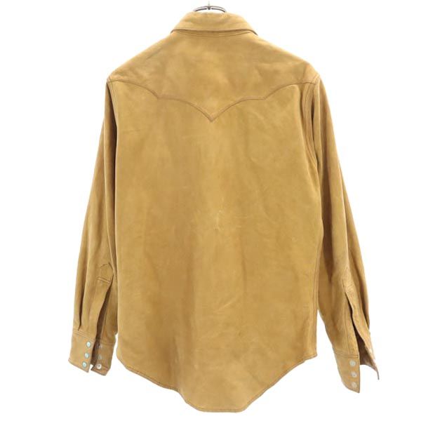 インディアンモーターサイクル ステアハイド 長袖 ウエスタンシャツ 38 茶系 Indian Motorcycle シュガーケーン メンズ