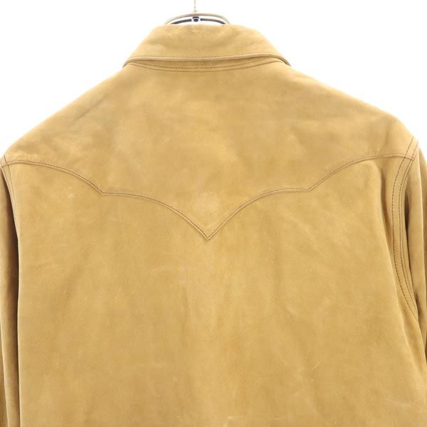 インディアンモーターサイクル ステアハイド 長袖 ウエスタンシャツ 38 茶系 Indian Motorcycle シュガーケーン メンズ