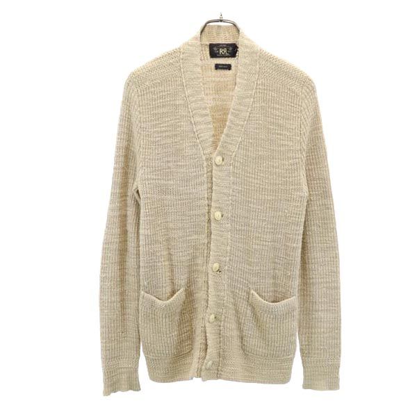 RRL ダブルアールエル 1ツ星 シルク100% 長袖 Vネック ニット カーディガン S ベージュ メンズ