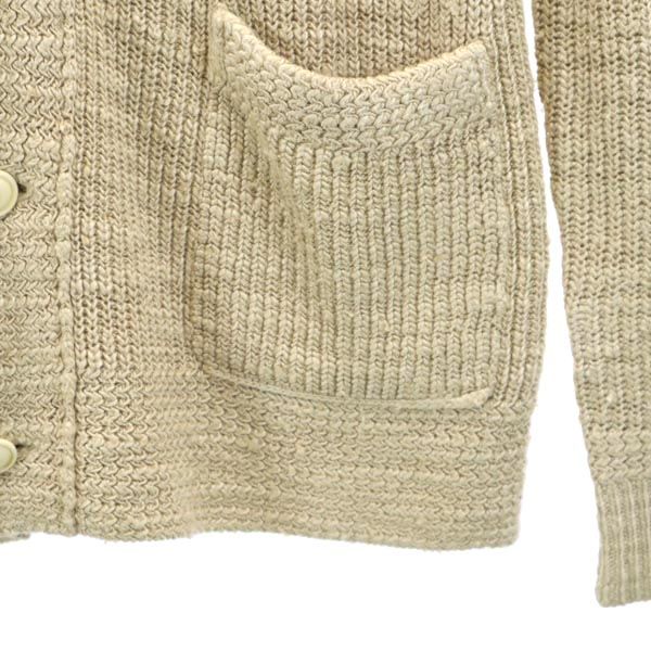 RRL ダブルアールエル 1ツ星 シルク100% 長袖 Vネック ニット カーディガン S ベージュ メンズ