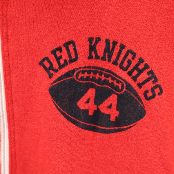 Champion チャンピオン 80s USA製 ヴィンテージ プリント 長袖 ジップジャケット L 赤 トレーナー 裏起毛 メンズ