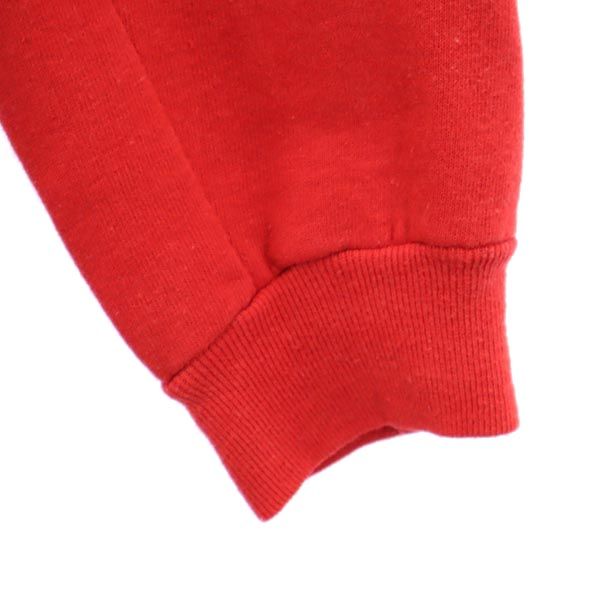 Champion チャンピオン 80s USA製 ヴィンテージ プリント 長袖 ジップジャケット L 赤 トレーナー 裏起毛 メンズ