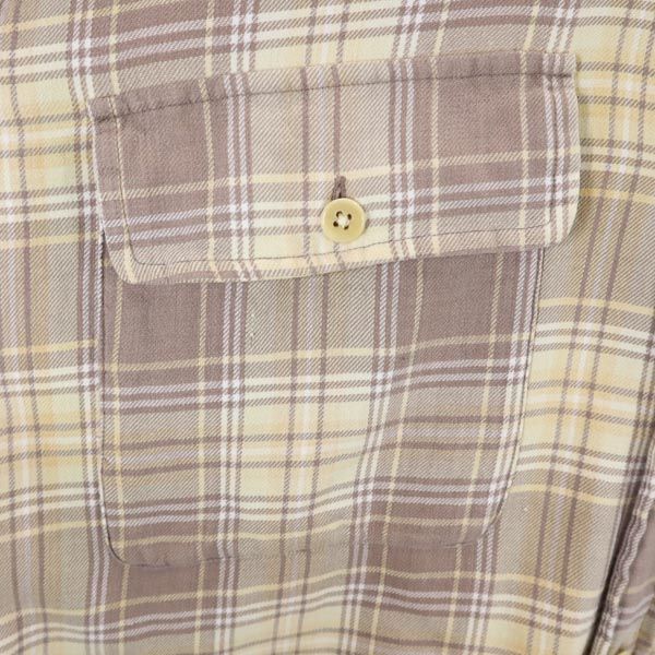 RRL 90s 初期タグ 赤3星 チェック柄 長袖 シャツ S 茶系 ダブルアールエル メンズ