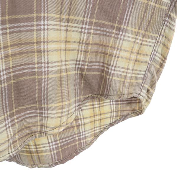 RRL 90s 初期タグ 赤3星 チェック柄 長袖 シャツ S 茶系 ダブルアールエル メンズ