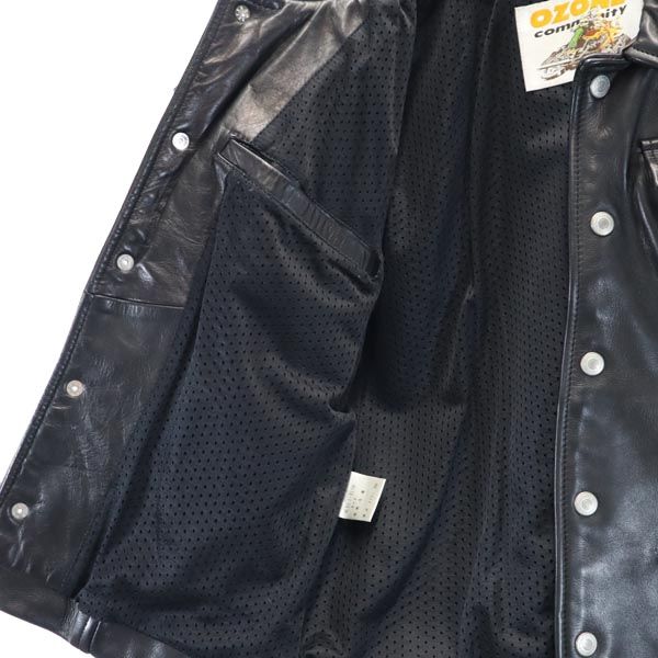 オゾンコミュニティ 牛革 レザージャケット F 黒 ozone community 裏メッシュ地 本皮 レディース
