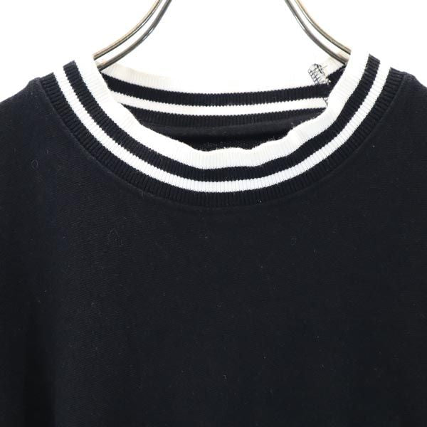 STUSSY ステューシー ロゴ刺繍 長袖 スウェット トレーナー M 黒 メンズ