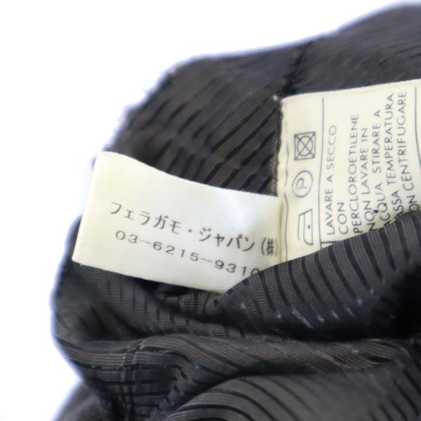 Salvatore Ferragamo サルヴァトーレフェラガモ イタリア製 ウール ストライプ スーツ 上下 セットアップ I 42 グレー レディース