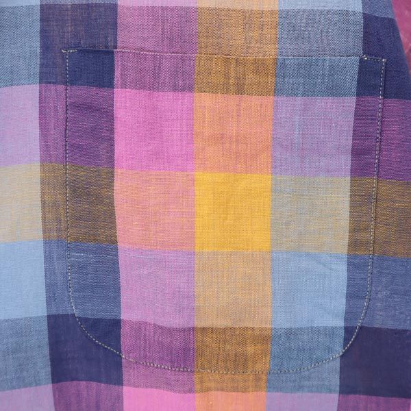 Career Club 70s ヴィンテージ チェック柄 長袖 ハーフボタン ボタンダウンシャツ S メンズ