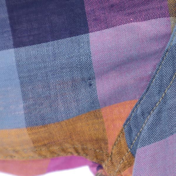 Career Club 70s ヴィンテージ チェック柄 長袖 ハーフボタン ボタンダウンシャツ S メンズ