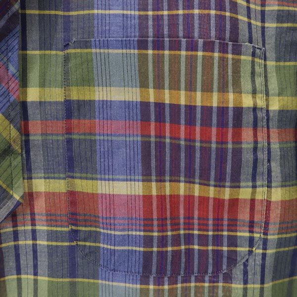 me and my gal 70s ヴィンテージ チェック柄 長袖 ハーフボタン ボタンダウンシャツ M メンズ