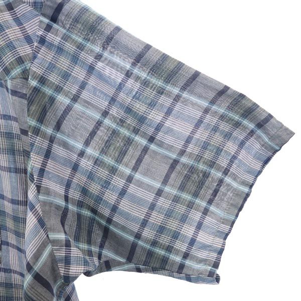 エリー 70s 80s ヴィンテージ チェック 半袖 ウエスタンシャツ 2XBIG グレー系 ELY メンズ