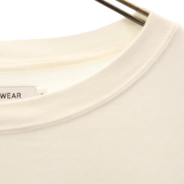 ID DAILYWEAR アイディーデイリーウェア 日本製 ボーダー柄 長袖 Tシャツ S 白×グレー ロンT 胸ポケット カットソー メンズ