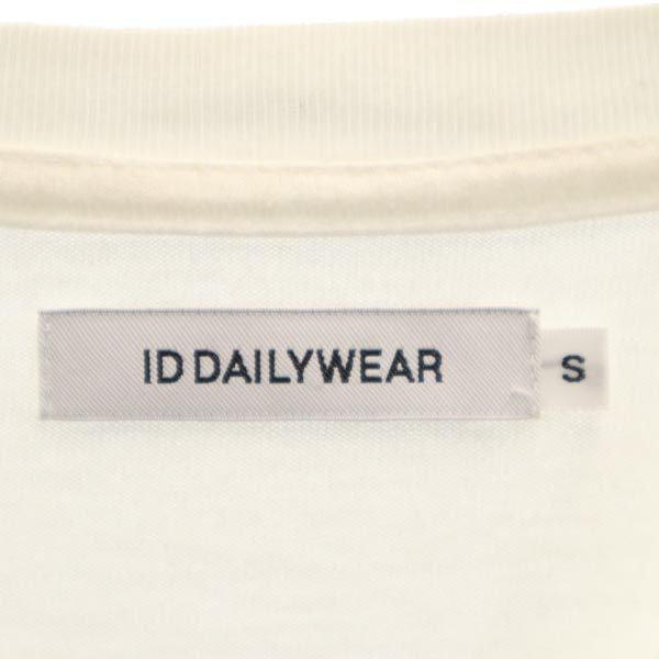 ID DAILYWEAR アイディーデイリーウェア 日本製 ボーダー柄 長袖 Tシャツ S 白×グレー ロンT 胸ポケット カットソー メンズ