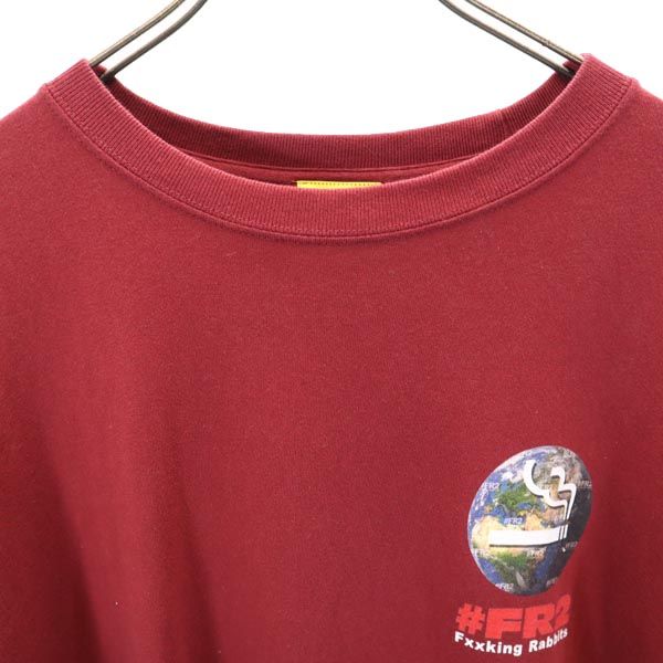 FR2 エフアールツー 両面プリント 半袖 Tシャツ XL えんじ メンズ