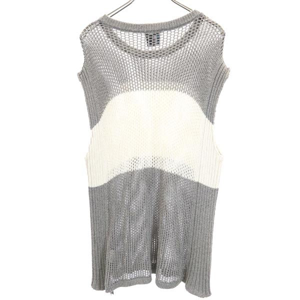 FACTOTUM ファクトタム 日本製 リネンブレンド ノースリーブ メッシュ オーバーサイズ セーター F グレー系 ニット メンズ