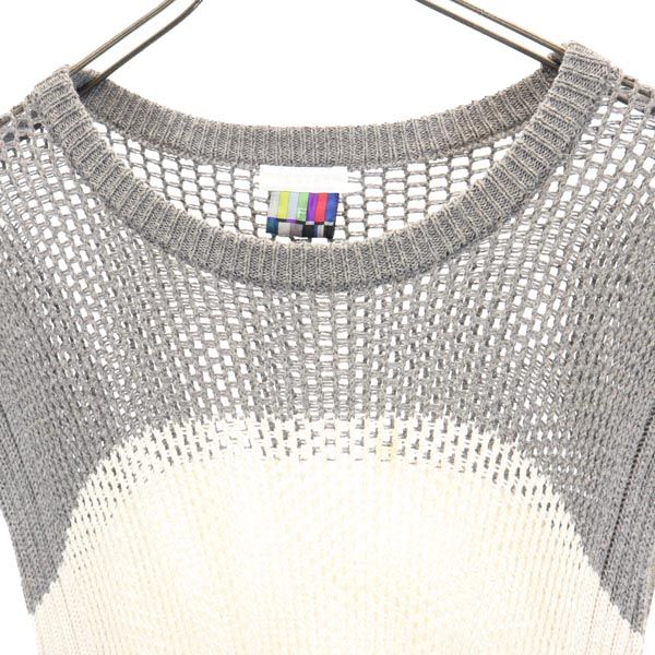 FACTOTUM ファクトタム 日本製 リネンブレンド ノースリーブ メッシュ オーバーサイズ セーター F グレー系 ニット メンズ