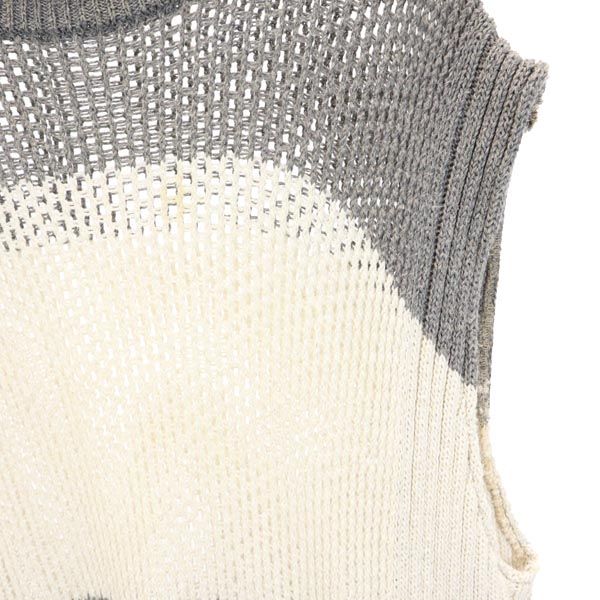 FACTOTUM ファクトタム 日本製 リネンブレンド ノースリーブ メッシュ オーバーサイズ セーター F グレー系 ニット メンズ