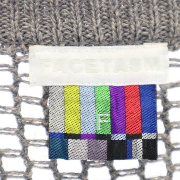 FACTOTUM ファクトタム 日本製 リネンブレンド ノースリーブ メッシュ オーバーサイズ セーター F グレー系 ニット メンズ