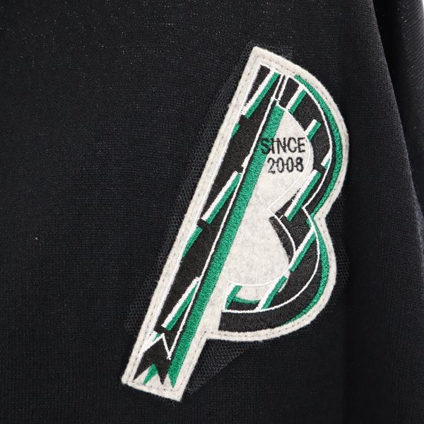 β ベータメン 長袖 ニット ジップパーカー M ブラック×グリーン メンズ