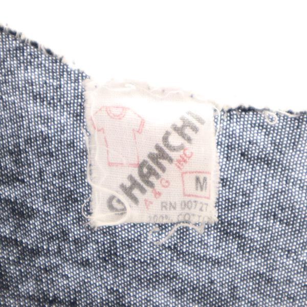 70s オールド ヴィンテージ 両面ペインティング プリント 半袖 パキ綿 Tシャツ M 黒×白 メンズ