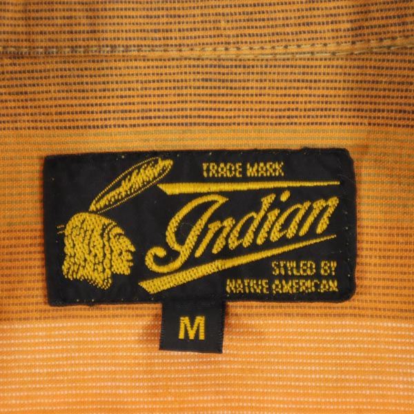 Indian インディアン 東洋エンタープライス ボーダー柄 半袖 ウエスタンシャツ M オレンジ系 メンズ