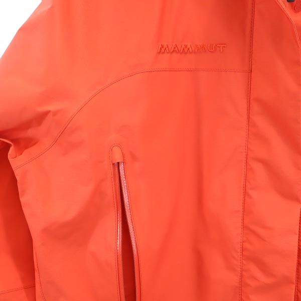Mammut マムート アウトドア ナイロンジャケット M オレンジ系 収納ポーチ付き レディース