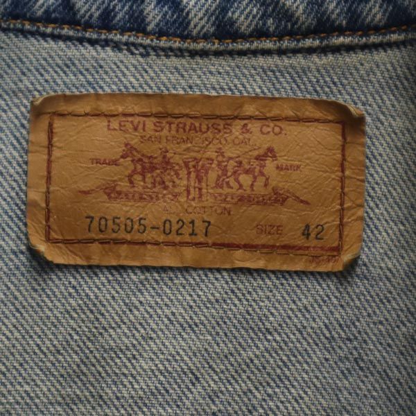 リーバイス 90s USA製 70505 デニムジャケット 42 Levi's ジージャン メンズ