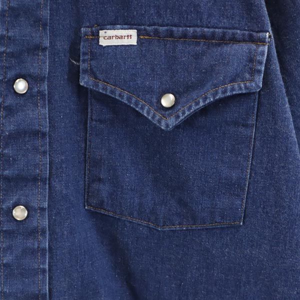 Carhartt カーハート 80s ヴィンテージ 長袖 デニム ウエスタンシャツ 14 1/2 メンズ
