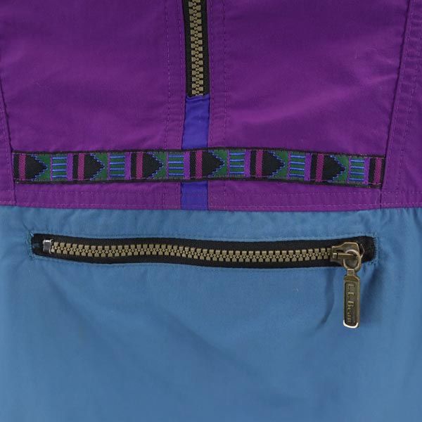 L.L.Bean エルエルビーン 80s アウトドア ヴィンテージ ハーフジップ ナイロンジャケット XL パープル×ブルー キッズ