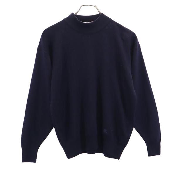 Burberrys バーバリーズ 英国製 ウール 長袖 セーター 38 ネイビー系 ニット レディース
