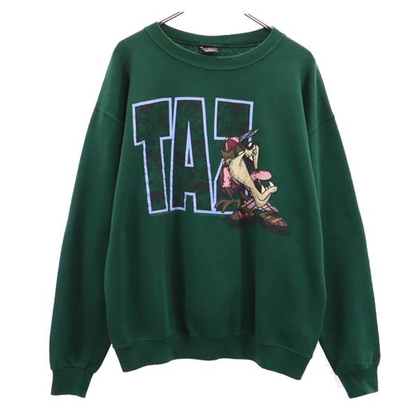 GARMENT GRAPHICS ガーメントグラフィックス 90s USA製 長袖 スウェット トレーナー L グリーン系 裏起毛 メンズ