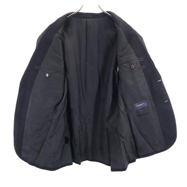 BURBERRY バーバリー 三陽商会 日本製 ウール チェック柄 テーラードジャケット 98-88-175 AB6 ブラック メンズ