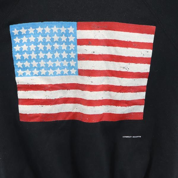 ULTRASWEATS USA製 長袖 スウェット トレーナー M 黒系 裏起毛 メンズ