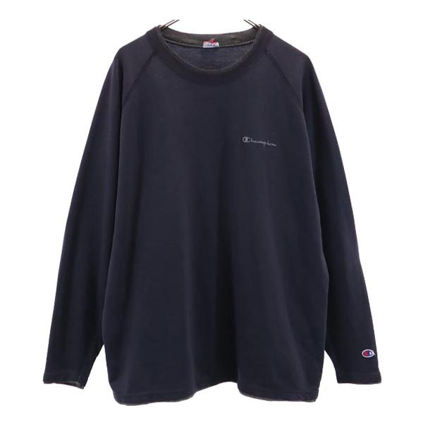 Champion チャンピオン 90s オールド ヴィンテージ 長袖 Tシャツ ネイビー系 ロンT メンズ