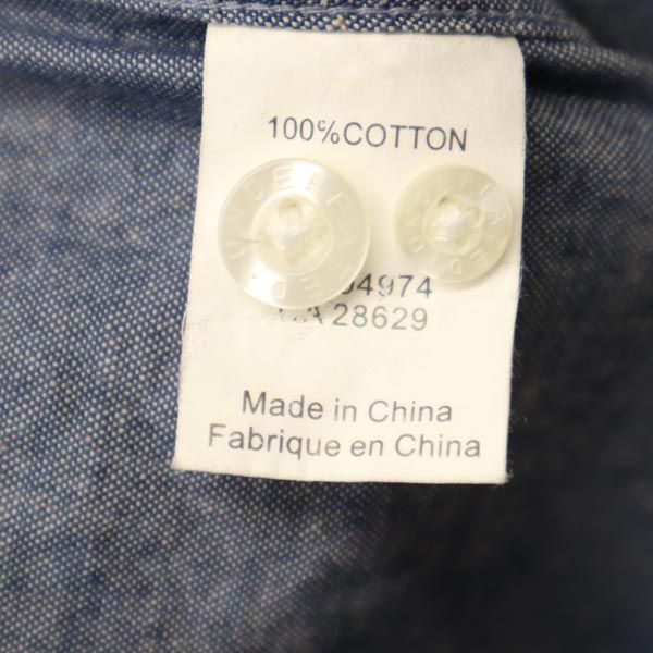 アンディフィーティド バックプリント 長袖 ボタンダウンシャツ M ブルー系 メンズ