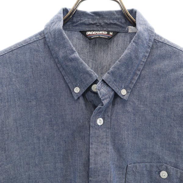 アンディフィーティド バックプリント 長袖 ボタンダウンシャツ M ブルー系 メンズ