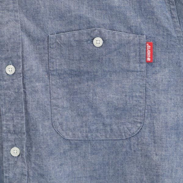 アンディフィーティド バックプリント 長袖 ボタンダウンシャツ M ブルー系 メンズ