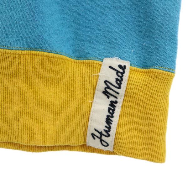 HUMAN MADE ヒューマンメイド クレイジーパターン 長袖 スウェット トレーナー S ブルー系 裏起毛 メンズ