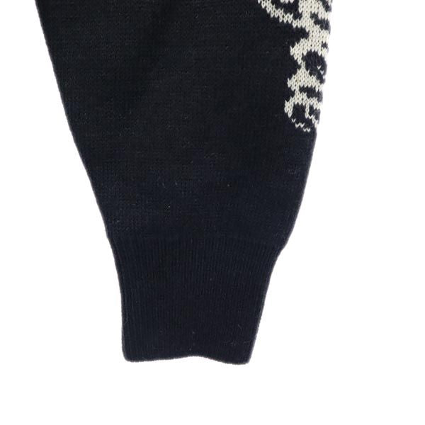 INDIAN MOTORCYCLE インディアンモトサイクル ウールブレンド 長袖 ニット 38 ブラック系 セーター メンズ