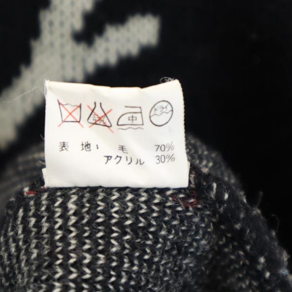 INDIAN MOTORCYCLE インディアンモトサイクル ウールブレンド 長袖 ニット 38 ブラック系 セーター メンズ