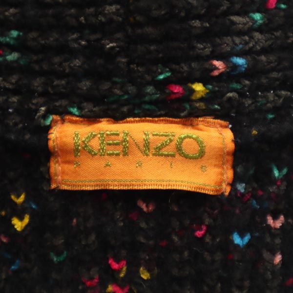 KENZO ケンゾー 90s 日本製 ウールブレンド 長袖 ニット カーディガン 大襟 オールド レディース