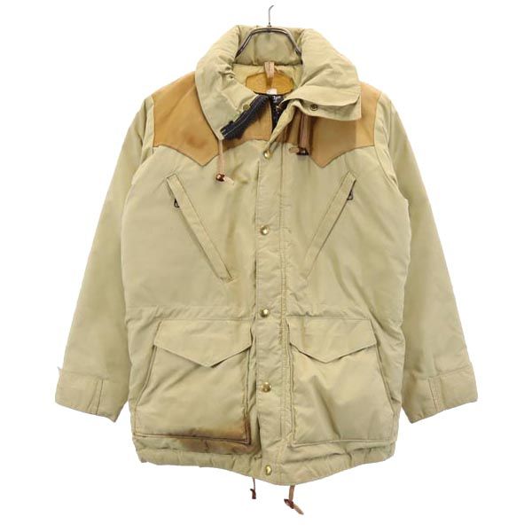 RockyMountain ロッキーマウンテン レザー切替えデザイン ゴアテックス レザー切替 ダウンジャケット 8/32 ベージュ メンズ